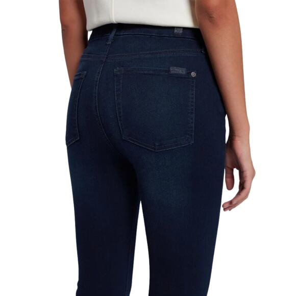 7 For All Mankind Slim Illusion High Waist Ankle Skinny Dark Legacy Size 24 - Picture 2 of 3